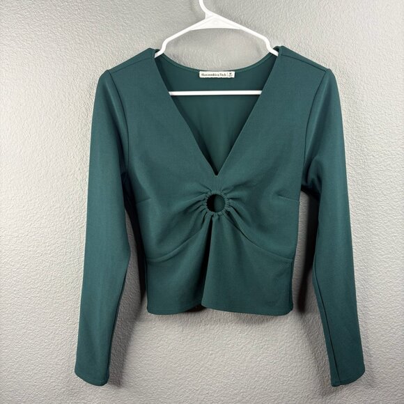 Abercrombie & Fitch Tops - Abercrombie & Fitch Jade Green Longsleeve Keyhole Top